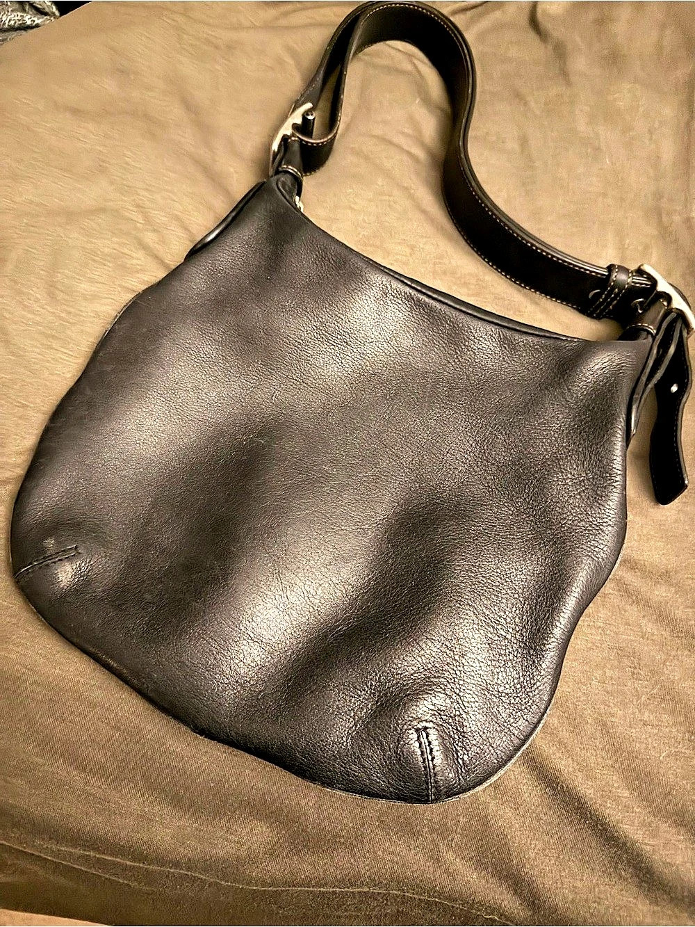Coach Soho Metro Hippie Hobo (Style 6676) Leather Bag in Black